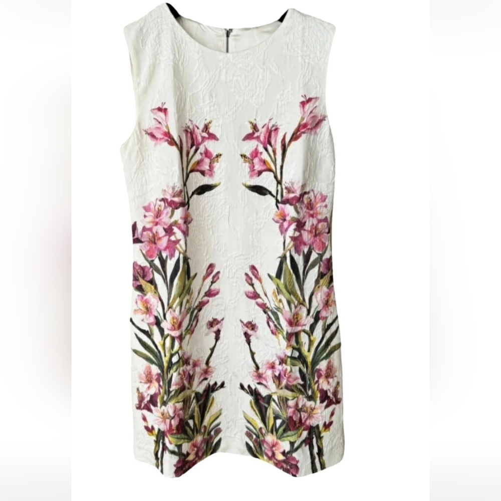 Dolce & Gabbana White Dress with Pink Floral Design